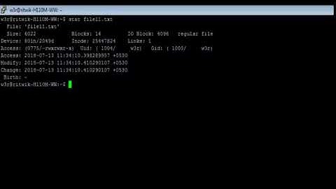 Linux - stat Command - w3resource