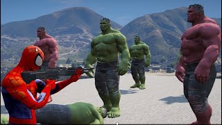 spiderman vs hulk gta 5 | incredible hulk vs spiderman