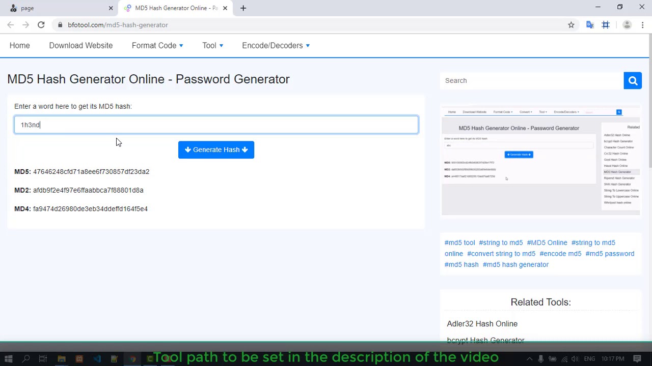 Md5 Hash Generator Online Password Generator Youtube