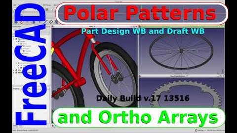 FreeCAD - Polar Arrays Tutorial ( Draft and Part Design ) make a Bike Gear Ring