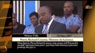 Le Ministre De La Justice, Pierre Richard Casimir Visite La Prison Civile. De Pétion-Ville.