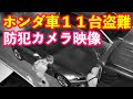 防犯カメラ映像大公開 耐火金庫壊されてホンダ車11台車両盗難