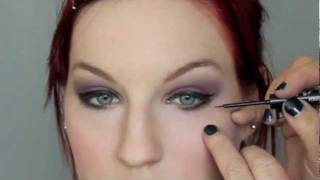 How to - Purple and Gray Smokey Eyes with Winged eyeliner