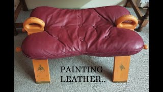 How to Paint Leather and Wood Furniture with Chalk Paint Barcelona Orange and Burgundy-  (2019)