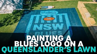 Painting A Blues Logo On Queenslander's Lawn | B105