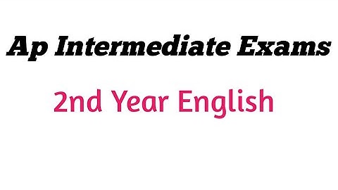 Ap inter 2nd year English previous Year Question paper ||prefinal  2nd year english 2022 model paper