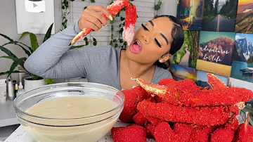 KING CRAB SEAFOOD BOIL| FRIED HOT CHEETOS 🥵 KING CRAB| LOBSTER TAILS| SHRIMP WITH CHEESE