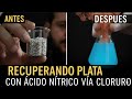 Recuperar plata con ácido nítrico vía cloruro de plata