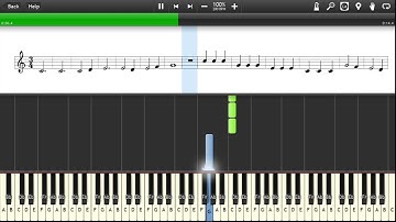 Easiest Level - Row Row Row Your Boat - Synthesia Sheet Music Piano Tutorial [4K 60 fps]