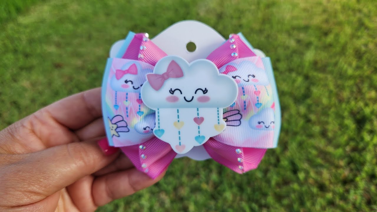 Como hacer moños para niñas con liston de 5cm/Moños para principiantes/Lazos para el cabello/Bows