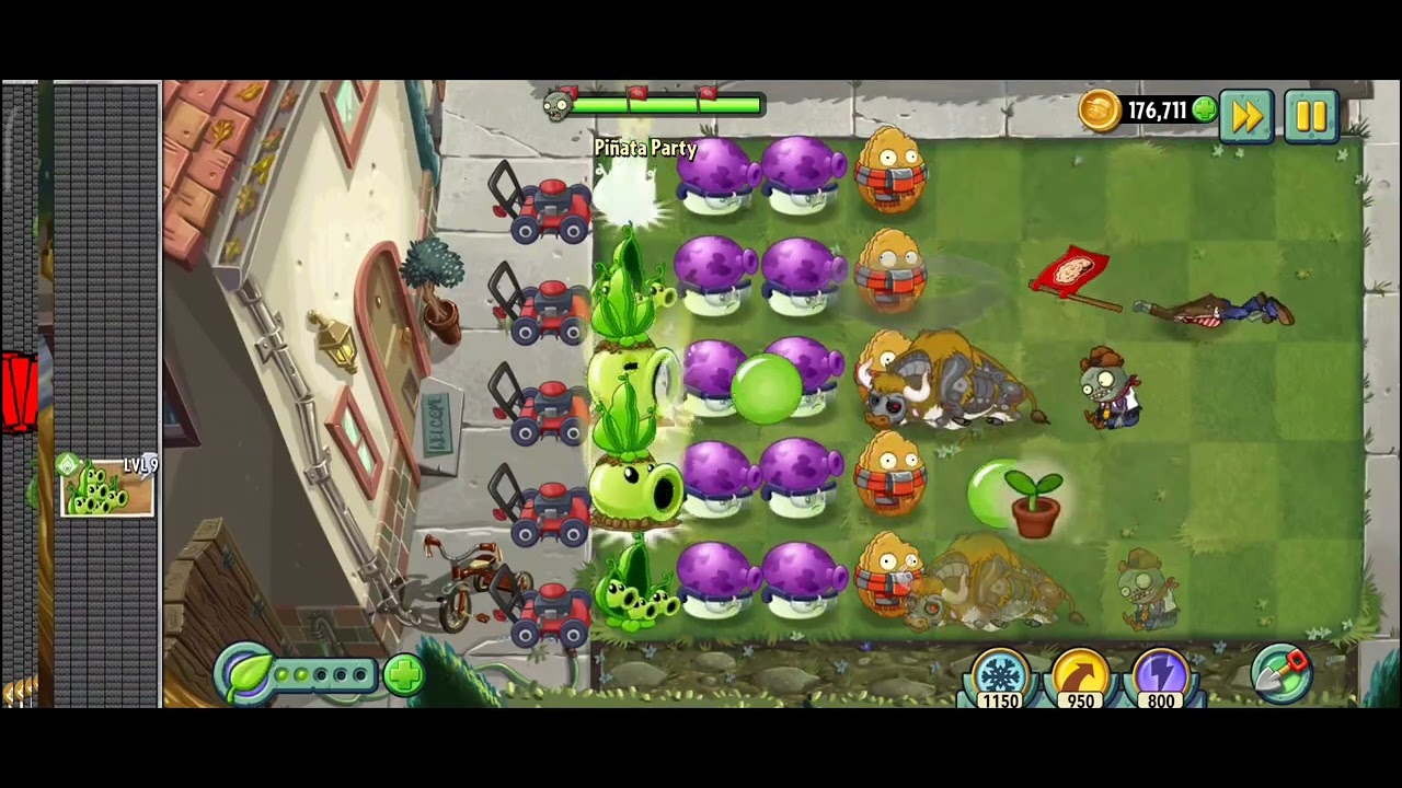 PvZ 2 Pinata Party Puff-shroom Vs Zombie bull - YouTube