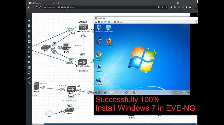 EVE-NG :Link download and Install Windows 7 |Connect REAL NETWORK Google.com, .. | Successfully 100%