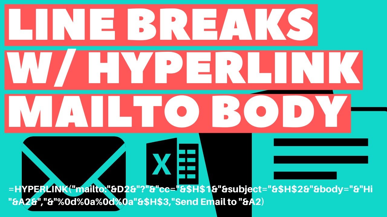  New  Excel Tip: Add Line Breaks in Body of Mailto (Hyperlink Function)