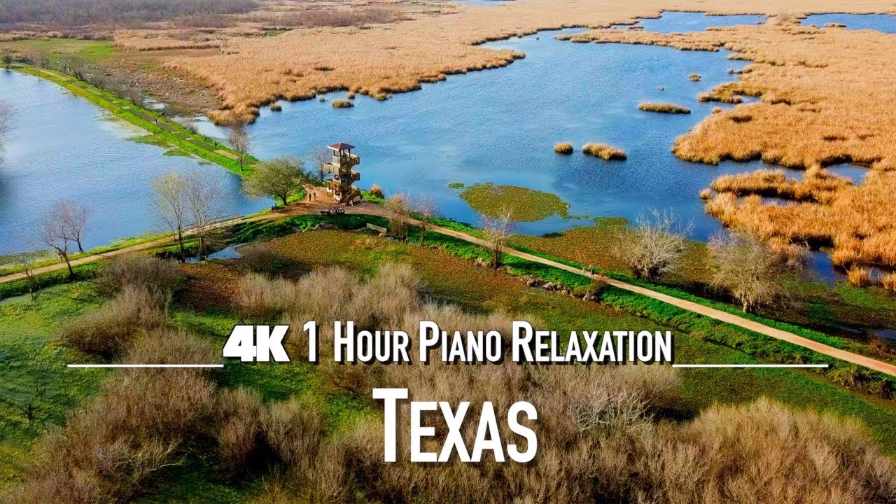 [4K] TEXAS 2026 USA TX 🇺🇸 1 Hour Drone Film With Piano Relaxation Music