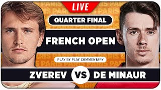 ZVEREV vs DE MINAUR • French Open 2024 QF • LIVE Tennis Play-by-Play Stream