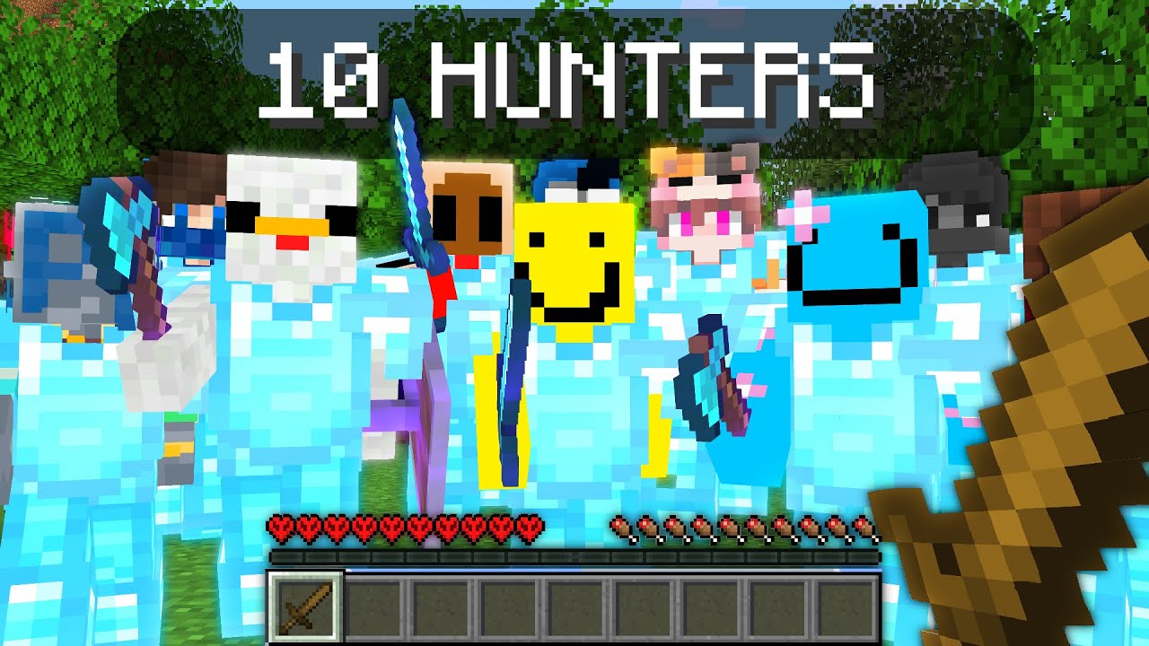 Minecraft Speedrunner VS 10 Hardcore Hunters