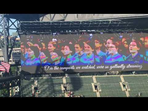 Lake Youngs Elementary School sings The Star Spangled Banner @ Safeco Field 5/30/2018