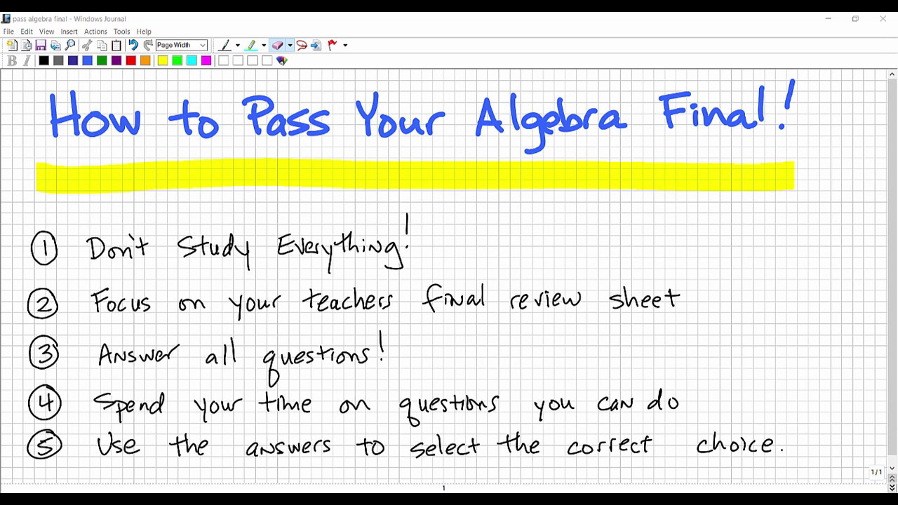 how-to-study-for-an-algebra-1-test-study-poster