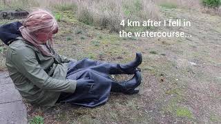 66. Taking A Wet Rubber Boot Off To Empty It