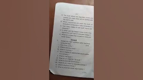 B.com(6th sem) Auditing and corporate governance questions paper 2024#auditing