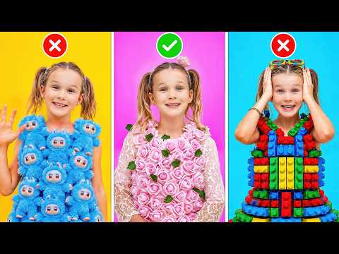 Stephi's 3 Magical Dress Challenge: Labubu vs Roses vs Building Blocks 👗