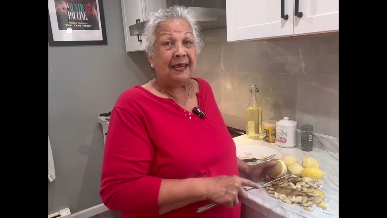 AuntyPaulineYaadtoAbroad Tells All About Her Cooking./ Roast Pork, Spanish Rice & Potato Salad.