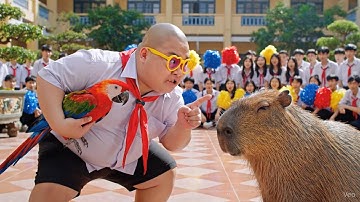 Capybara chiến thắng cuộc thi đua vẹt siêu cấp #capybara