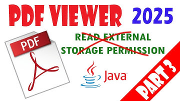 PDF Viewer, Part-3, Android Studio Java 2025, No User Permission Needed for Read External Storage