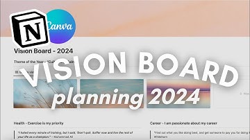 Vision Board 2024 with me | plan year theme & find purpose (Notion & Canva Tutorial + Free Template)