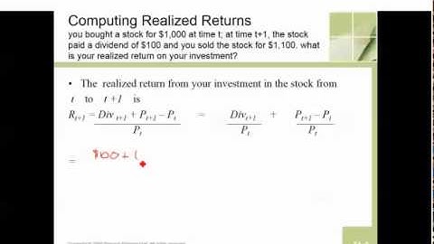 Calculating Realized Returns (11.1)
