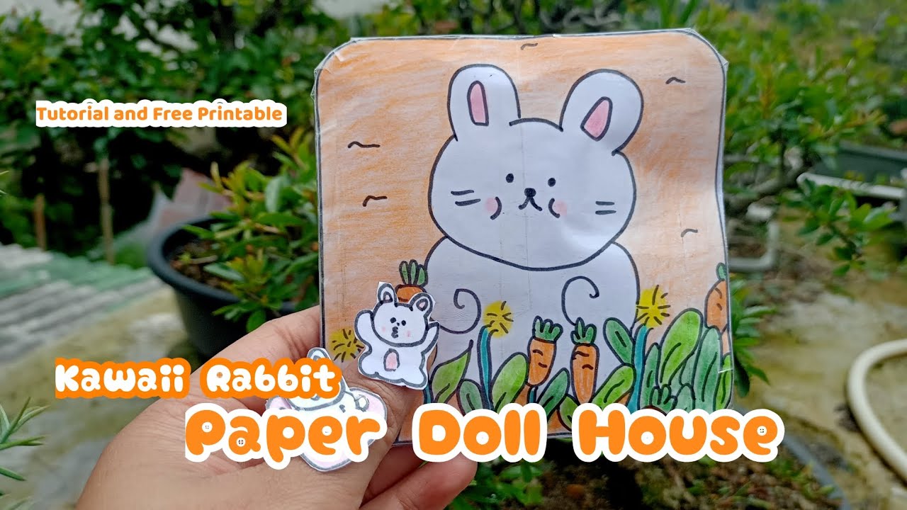 [🌼Diy paper🌼] Paper doll house book Kawaii Rabbit Tutorial