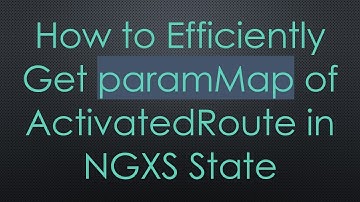 How to Efficiently Get paramMap of ActivatedRoute in NGXS State