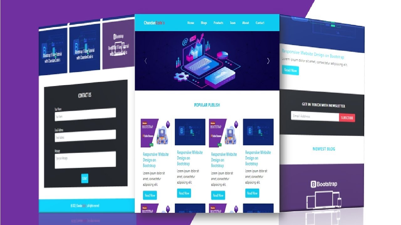 How to Make Complete Responsive Website using Bootstrap in Hindi - YouTube