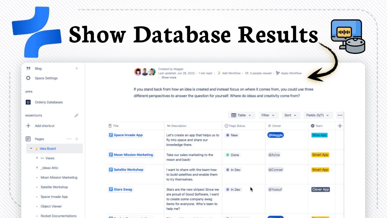 How to display database results on a Confluence page - YouTube