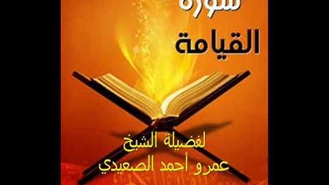 سورة القيامة  للشيخ عمرو أحمد الصعيدي