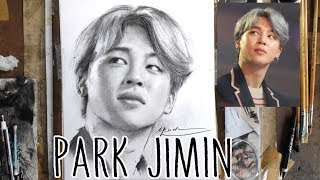 WOW, menggambar JIMIN - BTS pakai pensil || JIMIN BTS DRAWING