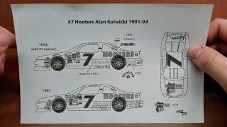 Powerslide #7 Hooters Alan Kulwicki 1991-93 Ford Thunderbird