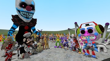 ALL DARK DECEPTION CHAPTERS 1-4 NPCS VS ALL FNAF 1-9 SECURITY BREACH ANIMATRONICS In Garry