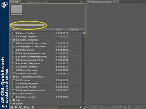 After Effects Classic Course: QuickSearch