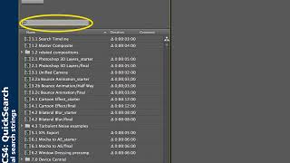 After Effects Classic Course Quicksearch