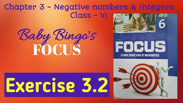 Exercise 3.2 Fully solved and explained |Negative numbers and integers|Baby bingo