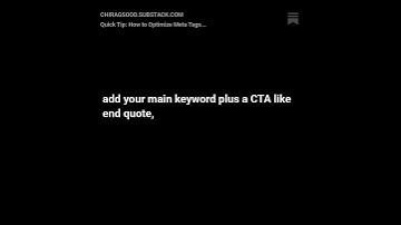 Quick Tip How to Optimize Meta Tags for Better Rankings