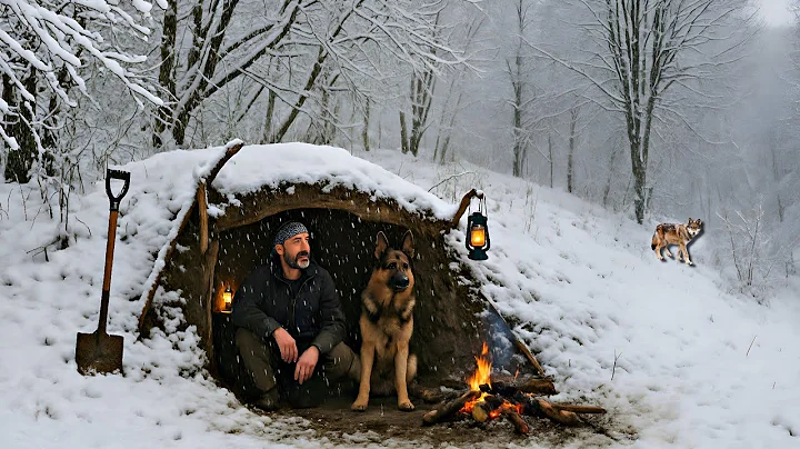 Winter Survival Camping in Heavy Snow _ Building Shelter & Fire in the Wild _ Survival skills.