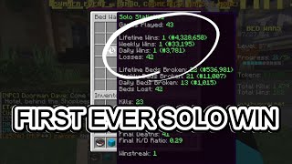 MY FIRST EVER SOLO WIN (Hypixel Bedwars)