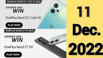 Amazon Oneplus Nord CE 2 Lite 5G Quiz Answers Today I Oneplus Nord 2T 5G Quiz Answers Today