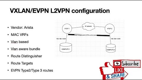 VxLAN Bridging (aka Layer 2 VPN) configuration with EVPN