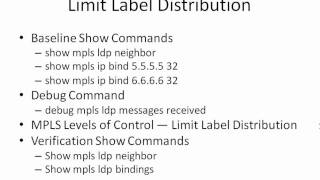 MPLS Video Cheat Sheet: Limit Label Distribution