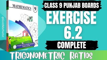 9th Class Maths Exercise 6.2 Punjab New Book 2025 || Trigonometry || Class 9 maths ex 6.2 pctb