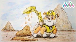 Щенячий патруль, рисуем Крепыша. Paw patrol paint Rubble. Щенячий патруль, рисуем Крепыша. Paw patrol paint Rubble.