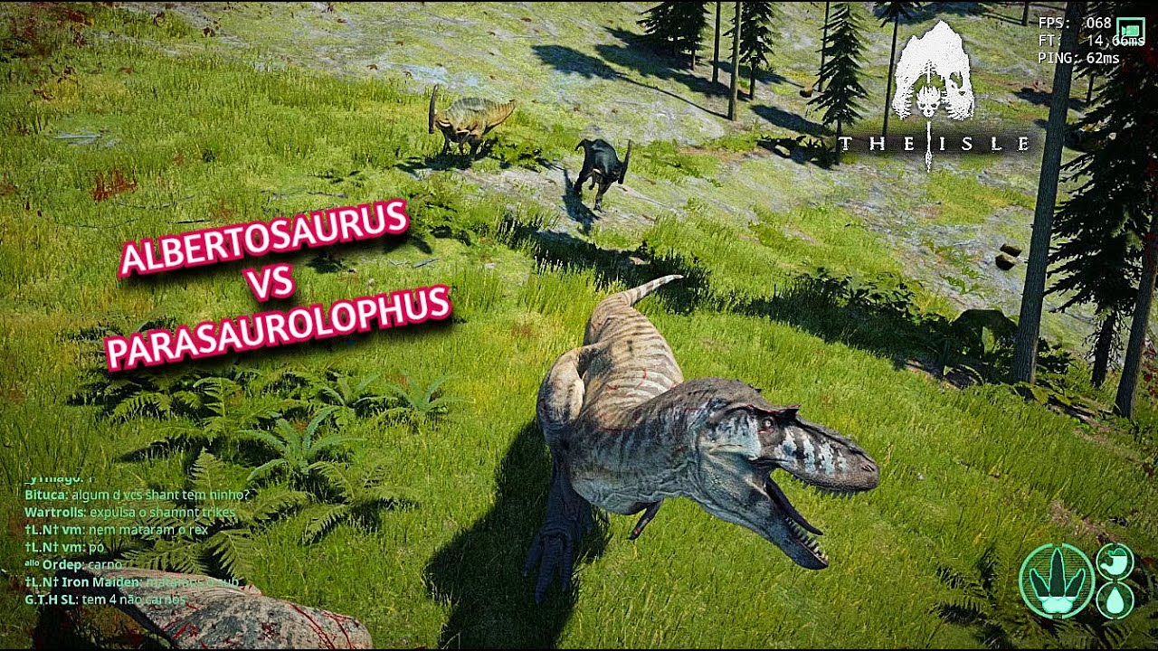 🦖Albertosaurus VS familia de Parasaurolophus😱final épico // The Isle ...